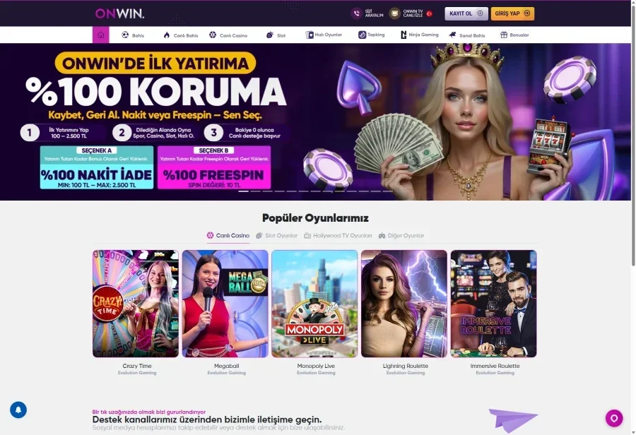 Onwin ekran görüntüsü